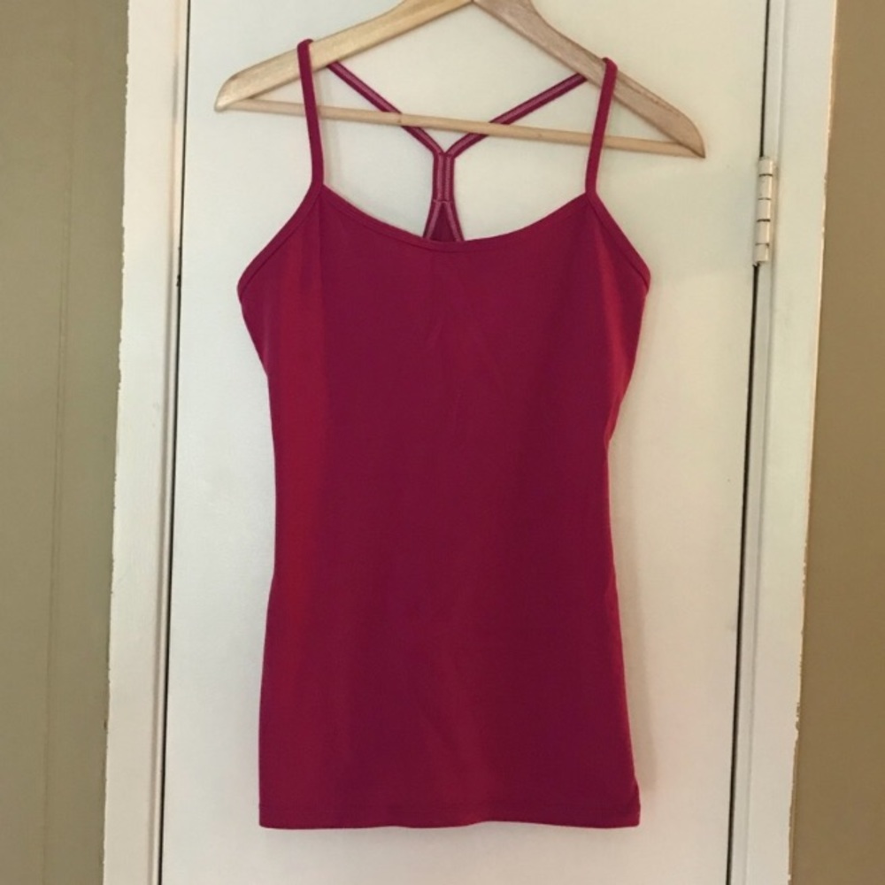 Pink Lululemon Power Y Tank Luon